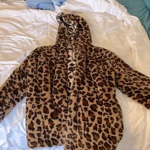 reversible leopard print coat